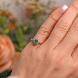 Ellibelle Jewellery Vintage Emerald & Diamond 18ct Gold Cluster Ring (0.40ct)