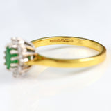 Ellibelle Jewellery Vintage Emerald & Diamond 18ct Gold Cluster Ring (0.40ct)
