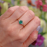 Ellibelle Jewellery Vintage Emerald & Diamond 18ct Gold Seven-Stone Ring