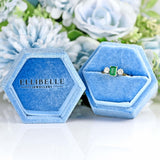 Ellibelle Jewellery Vintage Emerald & Diamond 18ct Gold Three-Stone Engagement Ring (0.62cts)