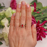 Ellibelle Jewellery Vintage Fire Opal & Diamond Gold Cluster Ring