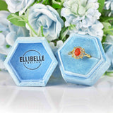 Ellibelle Jewellery Vintage Fire Opal & Diamond Gold Cluster Ring