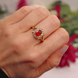 Ellibelle Jewellery Vintage Fire Opal & Diamond Gold Cluster Ring