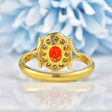 Ellibelle Jewellery Vintage Fire Opal & Diamond Gold Cluster Ring