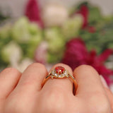 Ellibelle Jewellery Vintage Fire Opal & Diamond Gold Cluster Ring