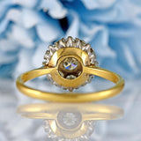 Ellibelle Jewellery Vintage Mid 20th-Century Diamond 18ct Gold Halo Cluster Ring