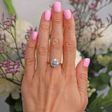 Ellibelle Jewellery Vintage Mid 20th-Century Diamond 18ct Gold Halo Cluster Ring