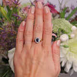 Ellibelle Jewellery Vintage Millenium Sapphire & Diamond 18ct Gold Cluster Ring
