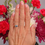 Ellibelle Jewellery Vintage Millennium Aquamarine & Diamond 18ct Gold Ring By Cropp and Farr
