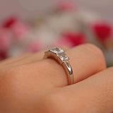 Ellibelle Jewellery Vintage Millennium Princess-Cut Diamond Platinum Three-Stone Engagement Ring (2.20cts)