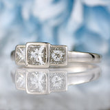 Ellibelle Jewellery Vintage Millennium Princess-Cut Diamond Platinum Three-Stone Engagement Ring (2.20cts)