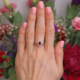 Ellibelle Jewellery Vintage Millennium Ruby & Vari-Cut Diamond 18ct Gold Cluster Ring