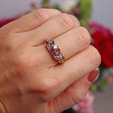 Ellibelle Jewellery Vintage Multi-Gemstone 9ct Gold Cluster Ring