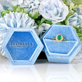 Ellibelle Jewellery Vintage Natural Emerald & Diamond 18ct Gold Cluster Ring (0.85ct)