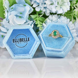 Ellibelle Jewellery Vintage Natural Emerald & Diamond 18ct Gold Cluster Ring