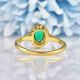 Ellibelle Jewellery Vintage Natural Emerald & Diamond 18ct Gold Cluster Ring By Cropp and Farr