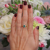 Ellibelle Jewellery Vintage Natural Emerald & Diamond 18ct Gold Cluster Ring By Cropp and Farr