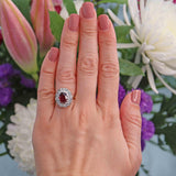 Ellibelle Jewellery Vintage Natural Ruby & Diamond 18ct Gold Cluster Ring