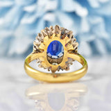 Ellibelle Jewellery Vintage Natural Sapphire & Diamond 18ct Gold Cluster Engagement Ring