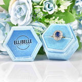 Ellibelle Jewellery Vintage Natural Sapphire & Diamond 18ct Gold Cluster Engagement Ring