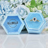 Ellibelle Jewellery Vintage Natural Sapphire & Diamond 18ct Gold Oval Cluster Ring
