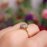 Ellibelle Jewellery Vintage Old-European-Cut Diamond 18ct Gold Platinum Cluster Ring (0.95cts)