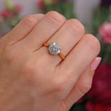 Ellibelle Jewellery Vintage Old-European-Cut Diamond 18ct Gold Platinum Cluster Ring (0.95cts)