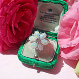Ellibelle Jewellery Vintage Opal & Diamond 18ct Gold Daisy Cluster Statement Ring