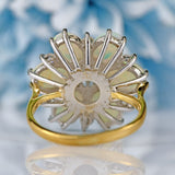 Ellibelle Jewellery Vintage Opal & Diamond 18ct Gold Daisy Cluster Statement Ring