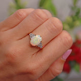 Ellibelle Jewellery Vintage Opal & Diamond 18ct Gold Engagement Ring (1.30cts)