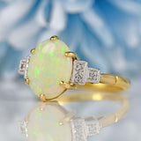 Ellibelle Jewellery Vintage Opal & Diamond 18ct Gold Engagement Ring (1.30cts)