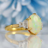 Ellibelle Jewellery Vintage Opal & Diamond 18ct Gold Engagement Ring (1.30cts)