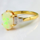 Ellibelle Jewellery Vintage Opal & Diamond 18ct Gold Engagement Ring (1.30cts)