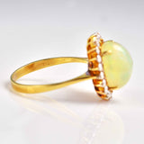 Ellibelle Jewellery Vintage Opal & Diamond 18ct Gold Oval Cluster Ring