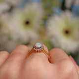 Ellibelle Jewellery Vintage Opal & Diamond Gold Cluster Ring