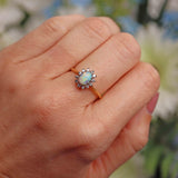 Ellibelle Jewellery Vintage Opal & Diamond Gold Cluster Ring