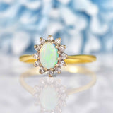 Ellibelle Jewellery Vintage Opal & Diamond Gold Cluster Ring