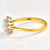 Ellibelle Jewellery Vintage Opal & Diamond Gold Cluster Ring