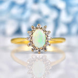 Ellibelle Jewellery Vintage Opal & Diamond Gold Cluster Ring