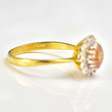 Ellibelle Jewellery Vintage Orange Zircon & Diamond 18ct Gold Cluster Ring