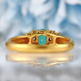 Ellibelle Jewellery Vintage Oval-Cut Emerald & Diamond 18ct Gold Ring (0.40cts)