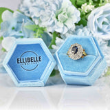 Ellibelle Jewellery Vintage Oval Sapphire & Diamond 18ct Gold Cluster Ring