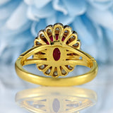 Ellibelle Jewellery Vintage Ruby & Diamond 18ct Gold Cluster Engagement Ring (1.60cts)