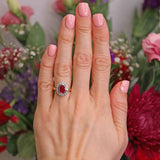 Ellibelle Jewellery Vintage Ruby & Diamond 18ct Gold Cluster Engagement Ring (1.60cts)