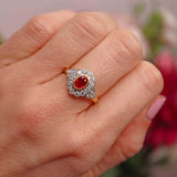 Ellibelle Jewellery Vintage Ruby & Diamond 18ct Gold Cluster Engagement Ring