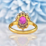 Ellibelle Jewellery Vintage Ruby & Diamond 18ct Gold Cluster Engagement Ring