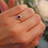 Ellibelle Jewellery Vintage Ruby & Diamond 18ct Gold Cluster Ring