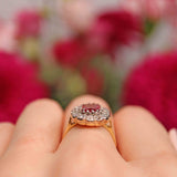 Ellibelle Jewellery Vintage Ruby & Diamond 18ct Gold Cluster Ring