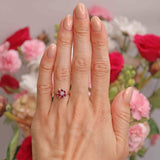 Ellibelle Jewellery Vintage Ruby & Diamond 18ct Gold Daisy Cluster Ring