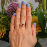 Ellibelle Jewellery Vintage Ruby & Diamond 18ct Gold Round Cluster Ring